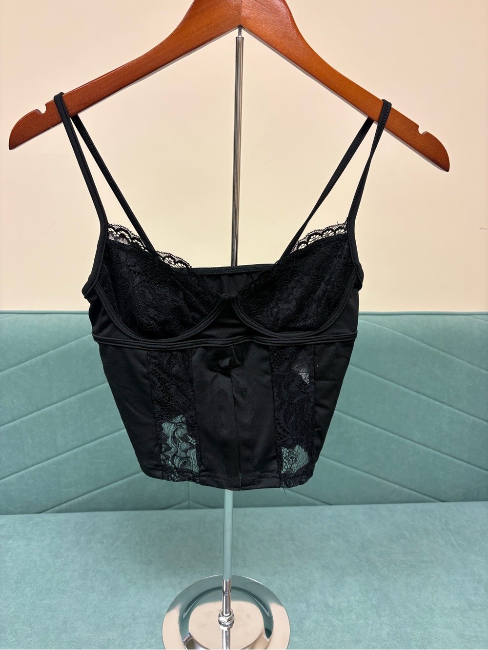 SHEIN Black Lace Bustier Camisole Top